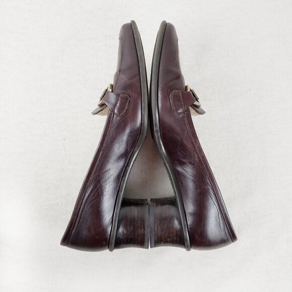 Joan & David Circa Comfort 365 Nadina Brown Leather Heeled Loafers Size 6.5 - Picture 6 of 11